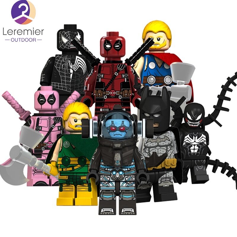 2023new màu hồng Deadpool Minifigures LEGO nọc độc Batman đồ chơi hình khối