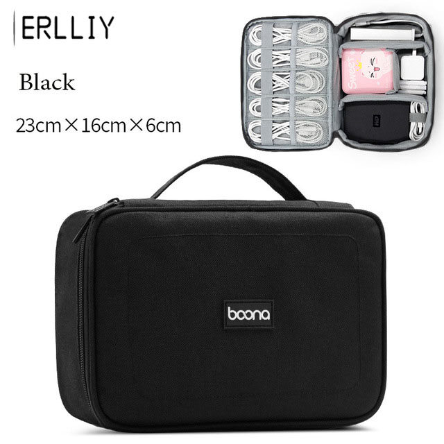 Túi lưu trữ kỹ thuật số erlliy, túi lưu trữ cáp túi sạc bộ tổ chức sạc usb tai nghe túi lưu trữ dữ liệu