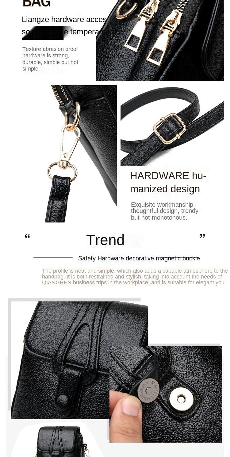 Authentic leather tactile feel women's bag mobile phone bag 2021 new women's shoulder bag fashion all-match middle-aged mom bag fashion