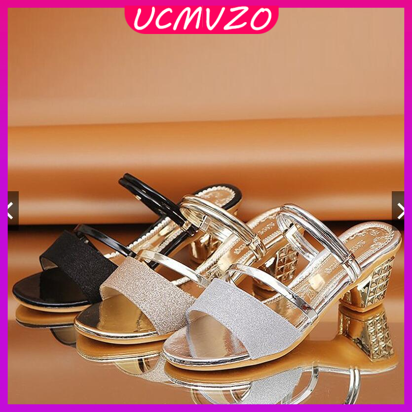 READY STOCK💝UCMVZO Strendmax Highheel Women’s Kasut Wanita Sandal Shoe Shoes Travel High Heels Perempuan Heels ks14735 ราคา 400 บาท*ส่งฟรี