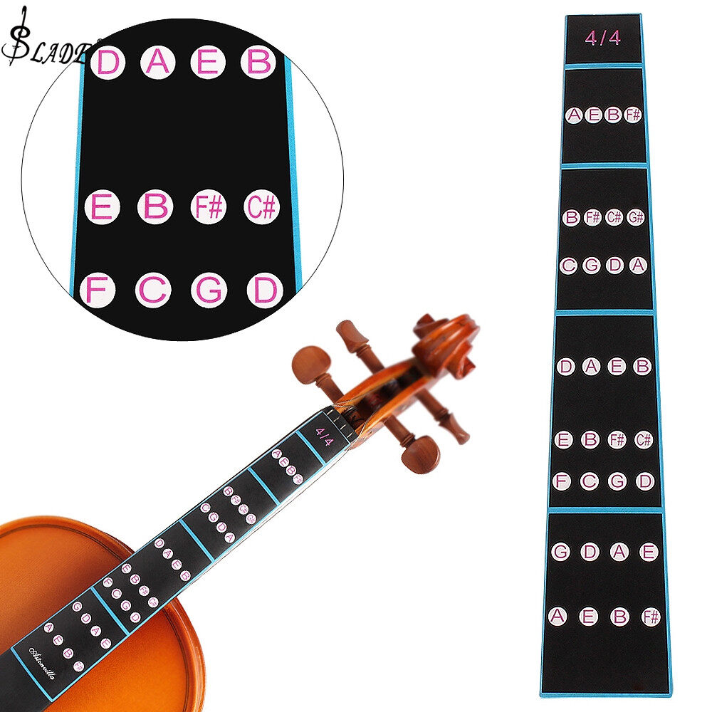 Slade miếng dán bàn phím đàn violin 4/4 miếng dán bàn phím bằng pvc nhãn ghi chú biểu đồ ngón tay phụ kiện đàn violin cho người mới tập luyện