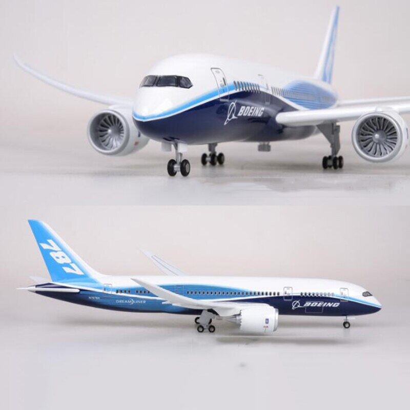 47CM Airplane Model Toys 787 B787 Dreamliner Aircraft Model With Light And
