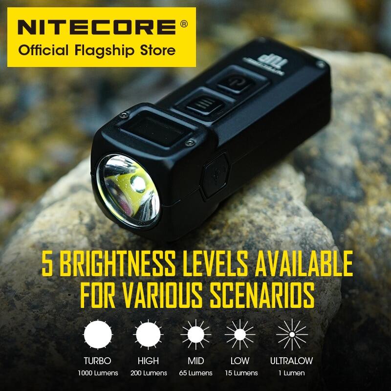 Nitecore tUp chùm chìa khóa EDC ánh sáng đèn pin sạc USB LED Mini Túi đi