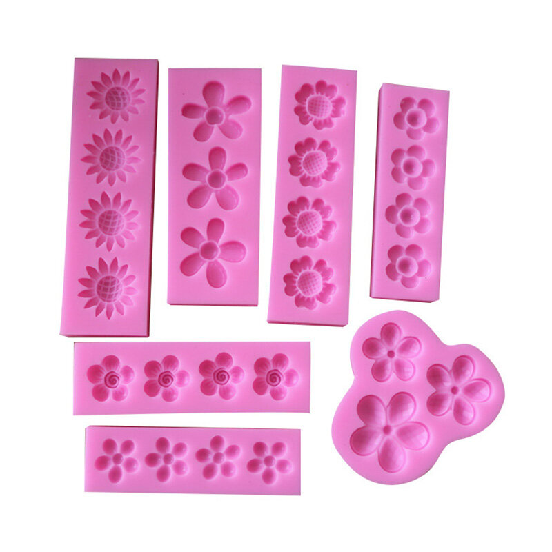 Baixu sô cô la gumpaste khuôn bánh fondant khuôn nướng phụ kiện thực phẩm lớp bánh công cụ trang trí hoa đẹp hình dạng Silicone không độc hại 1 cái