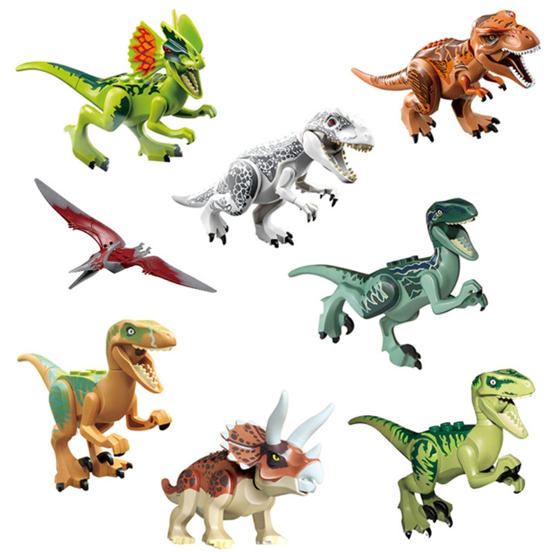 Bộ 8 khối khủng long montessori đồ chơi giáo dục tương tác khối hạt nhỏ khối xếp chồng cảm giác