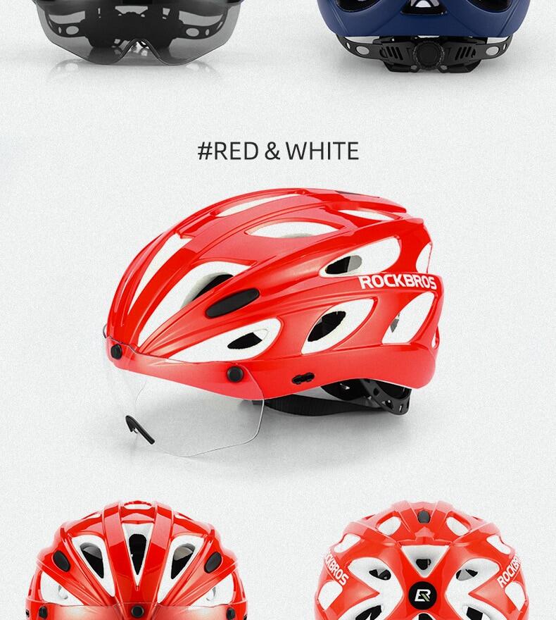 ROCKBROS Nón bảo hiểm xe đạp có kính bảo hộ nón bảo hiểm xe đạp