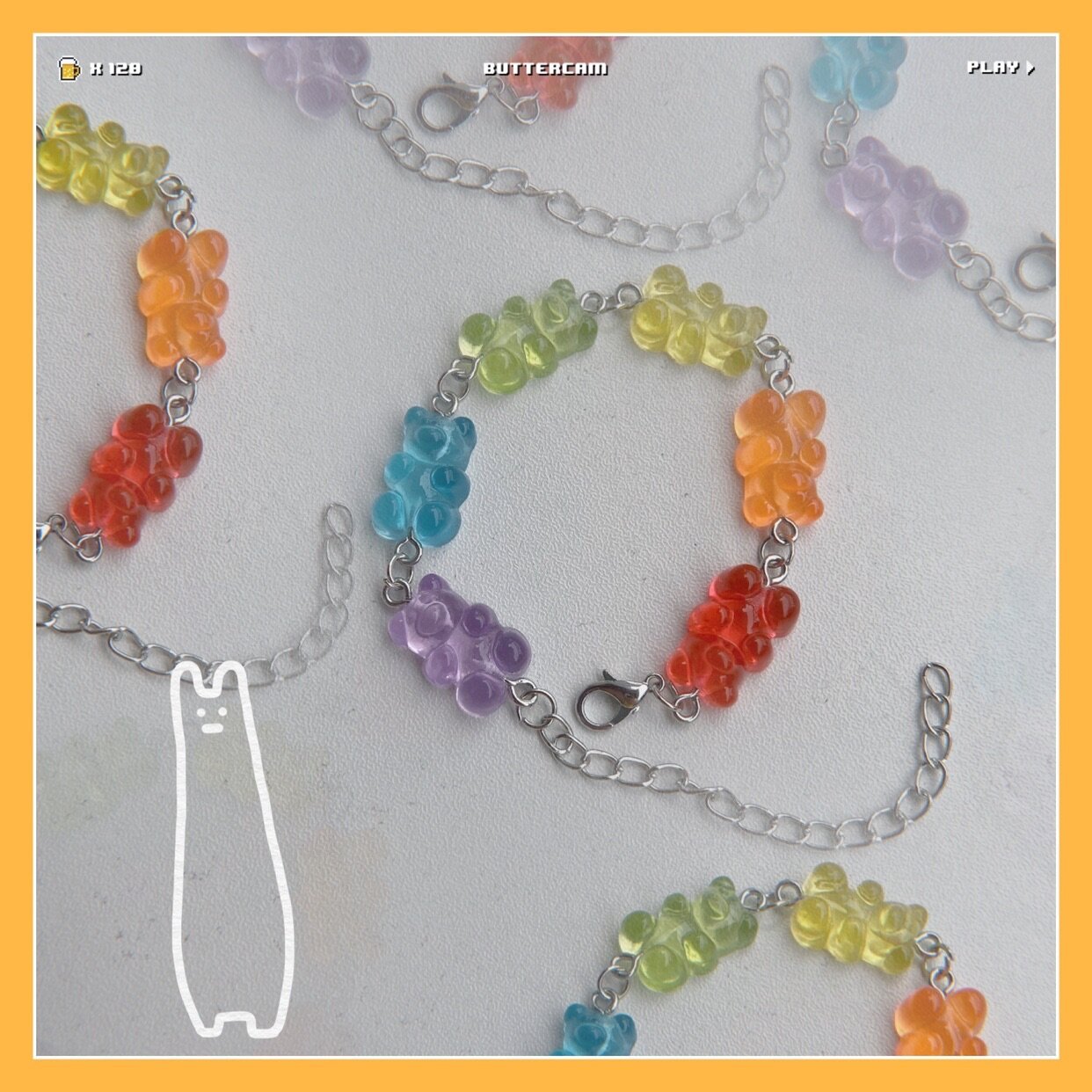 [Cutewomen2020] Vòng Tay Nữ Phụ nữ gấu Gummy màu kẹo cầu vồng dễ thương trang sức thời trang rẻ tiền