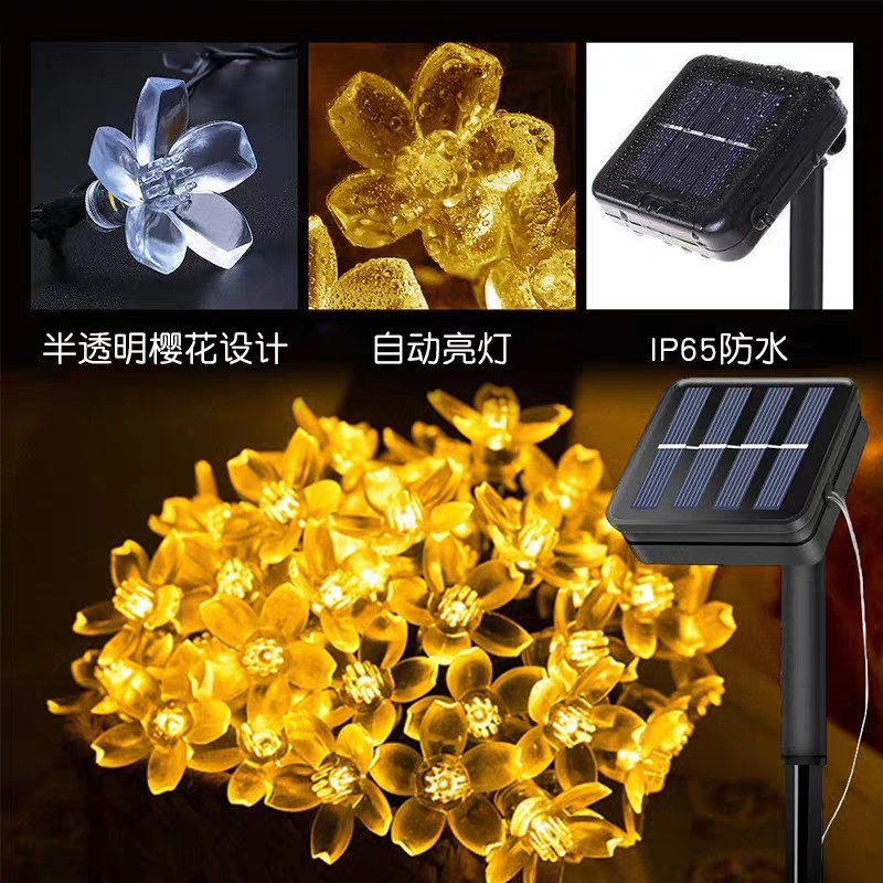 Dẫn đèn năng lượng mặt trời chuỗi đèn nhiều màu sắc đèn pin đèn dây ngoài trời đèn ngôi sao trang trí sân ban công đèn led sân vườn đèn nhấp nháy nhỏ đèn dây đèn ngôi sao trang trí phòng ngủ đèn gia dụng ngoài trời đầy màu sắc nhấp nháy hoa anh đào
