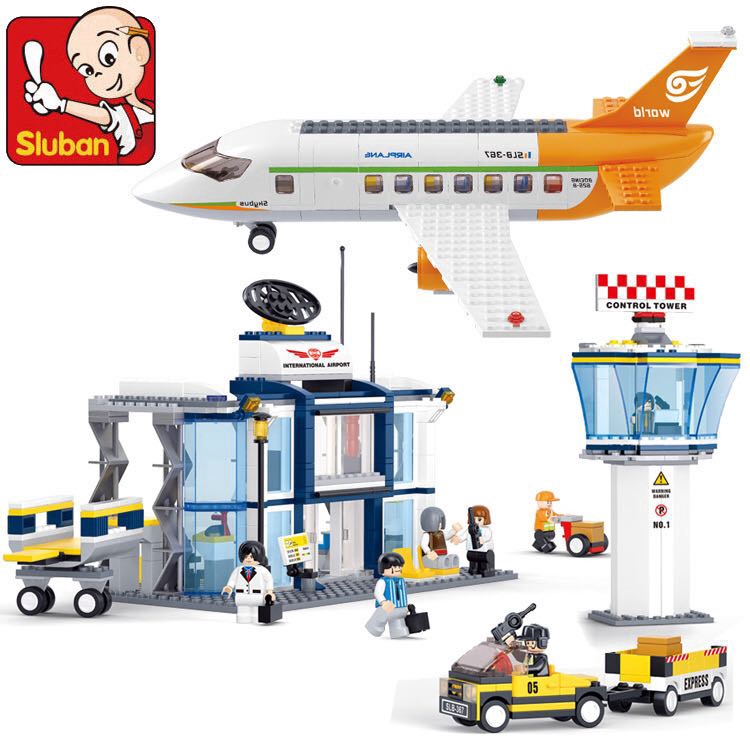 Bộ 678 bộ lắp ráp 0367 hàng không quốc tế thành phố máy bay sân bay khối xây dựng legoe tương thích trẻ em đồ chơi giáo dục quà tặng sinh nhật