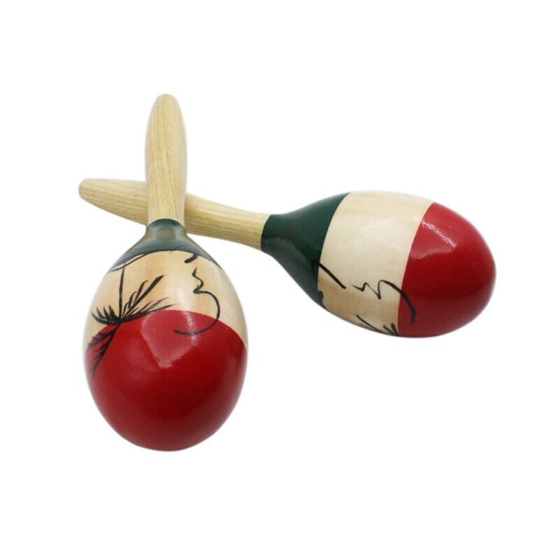 1 Pcs Wooden Large Shakers Rattles Sand Hammer Instrument Musical Toy For Adult Kids Party Games