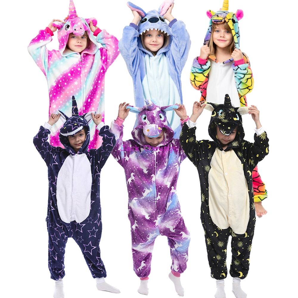 【hot】 Unicorn Kigurumi Onesies Pajamas Boys Girls Panda Children Funny Animal Winter Flannel Pyjama ราคา  817 บาท*ส่งฟรี
