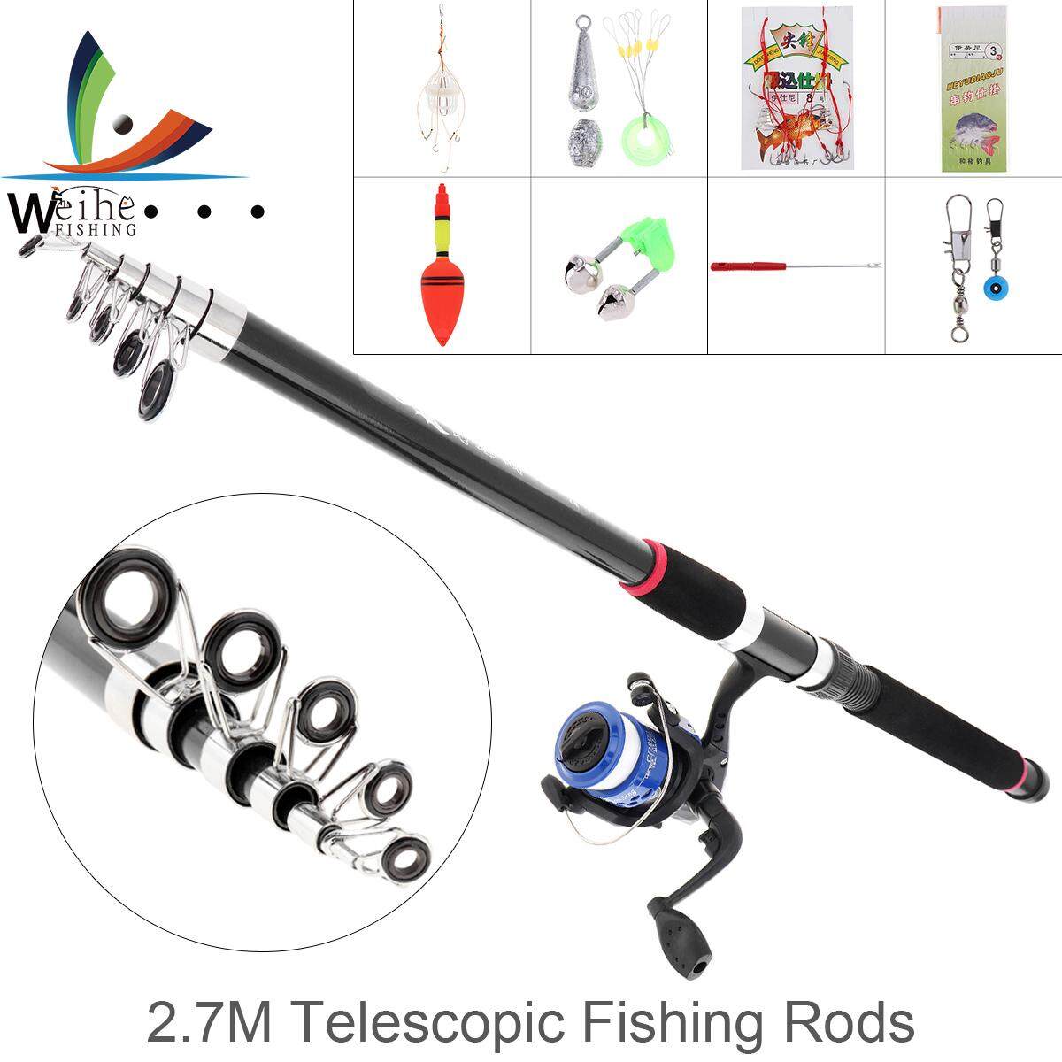Weihe 2.7 Fishing Rod Reel Line Kit Spinning Reel Pole Set with Carp