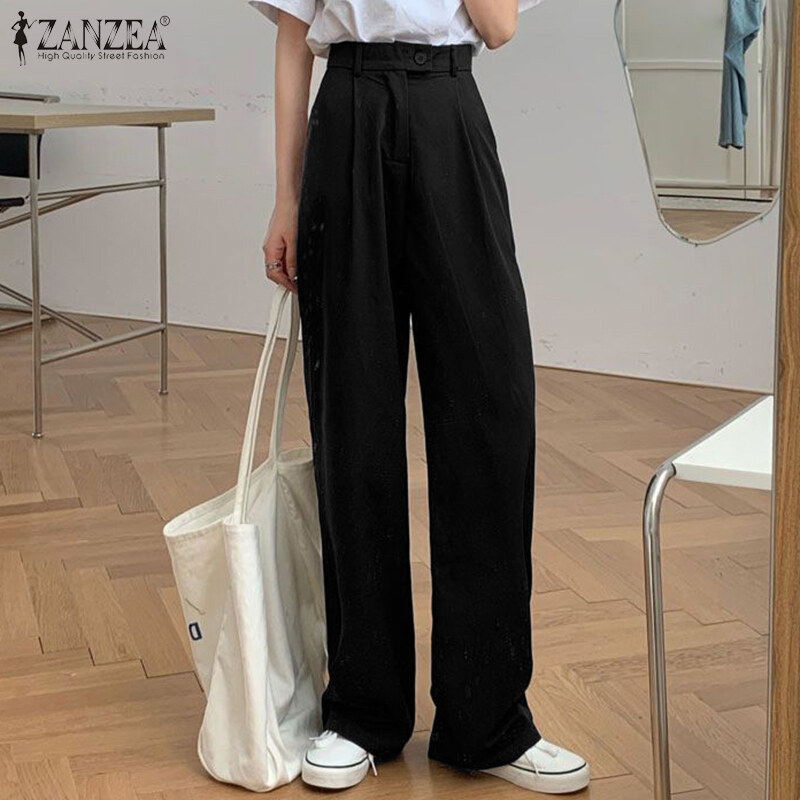 【Giảm giá】MOMONACO ZANZEA Muslimah Quần Chino ỐNg RộNg Eo Co Giãn Hồi Giáo Cho Nữ Quần Dài Ngày Lễ MCO
