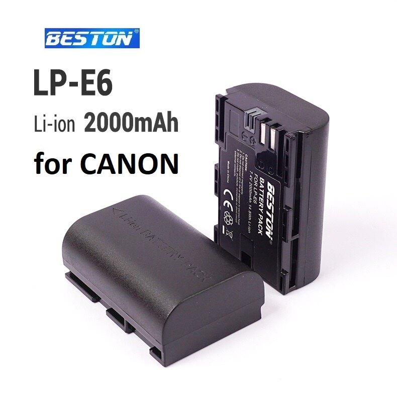 Pin sạc lp-e6 2000mah beston dùng cho máy ảnh canon eos 60d 70d 80d 90d 6d 7d 5d mark iv 5dsr