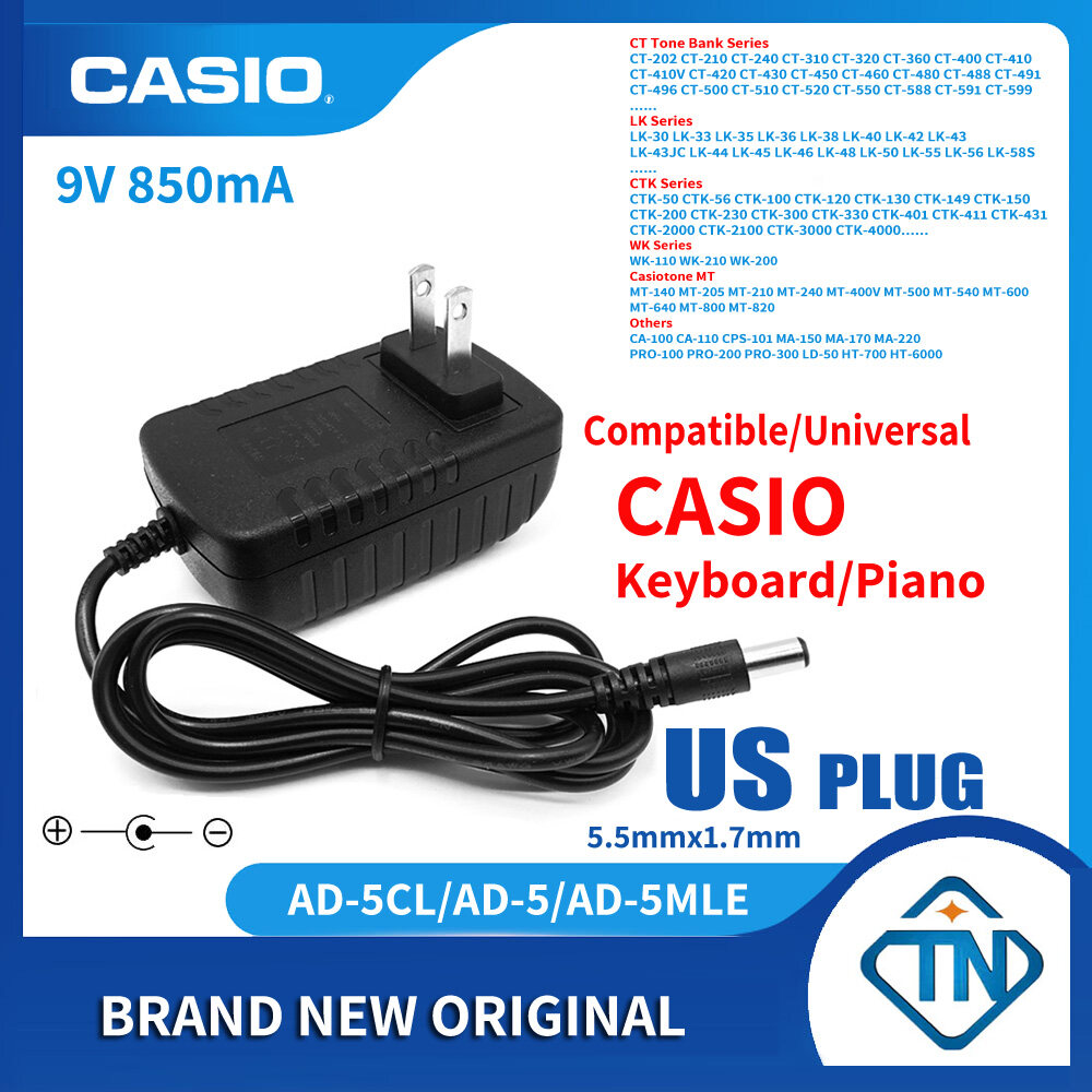 US AC Power Supply Adapter for Casio Keyboards CTK-496 CTK-510 CTK-511 CTK-519 