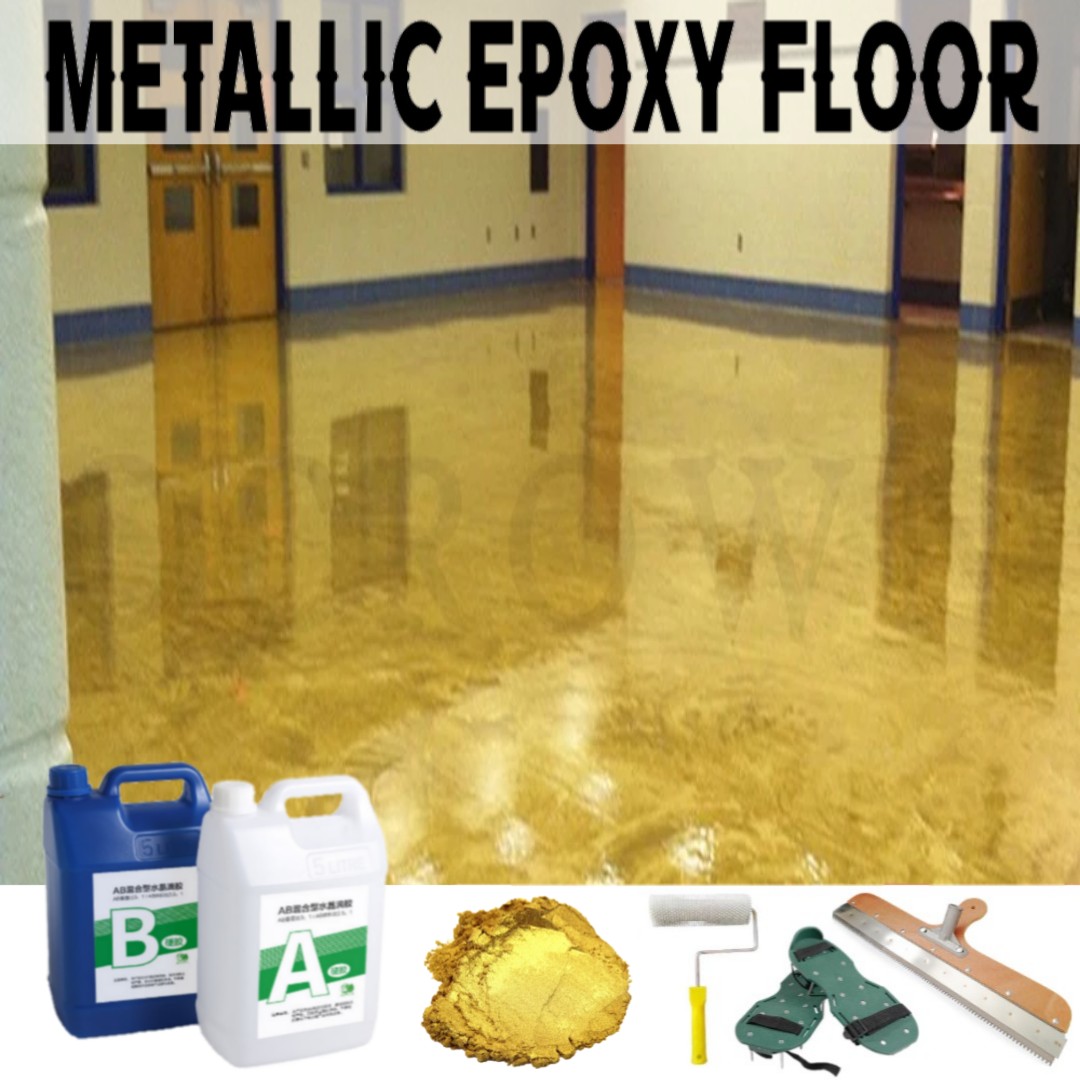 Metallic Gold Metallic Epoxy Floor Countertop Clear Epoxy Resin