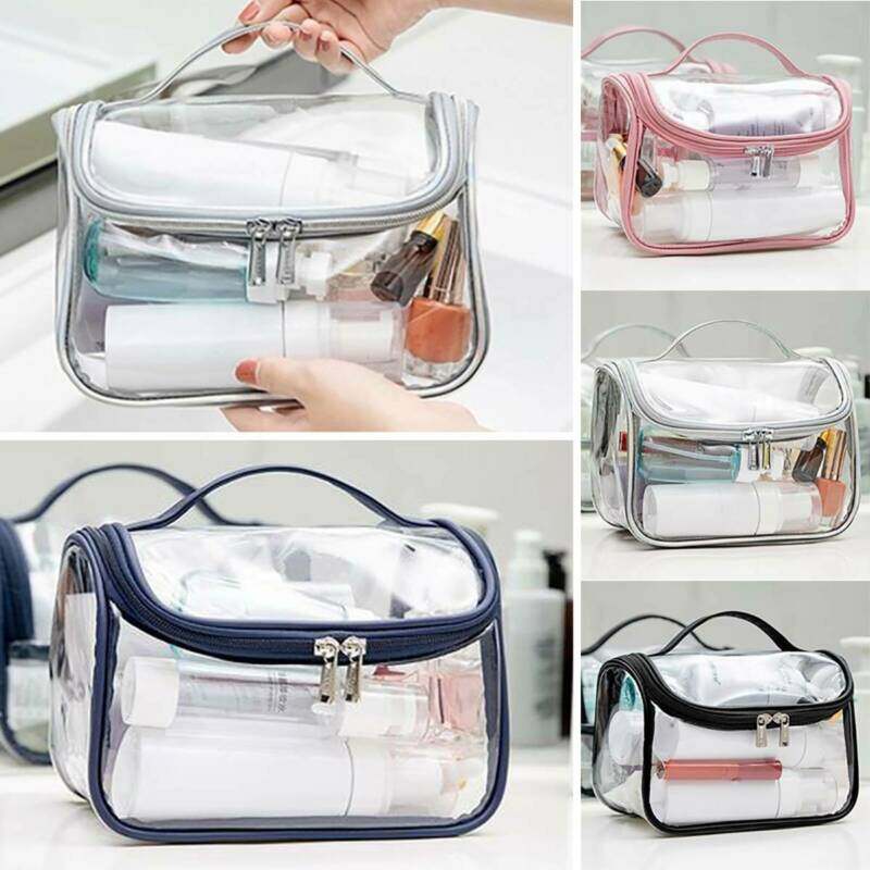 Túi Nhựa PVC Trong Suốt Đựng Mỹ Phẩm Vệ Sinh Cá Nhân Cho Nữ, Du Lịch Trang Điểm Pouch Túi Xách