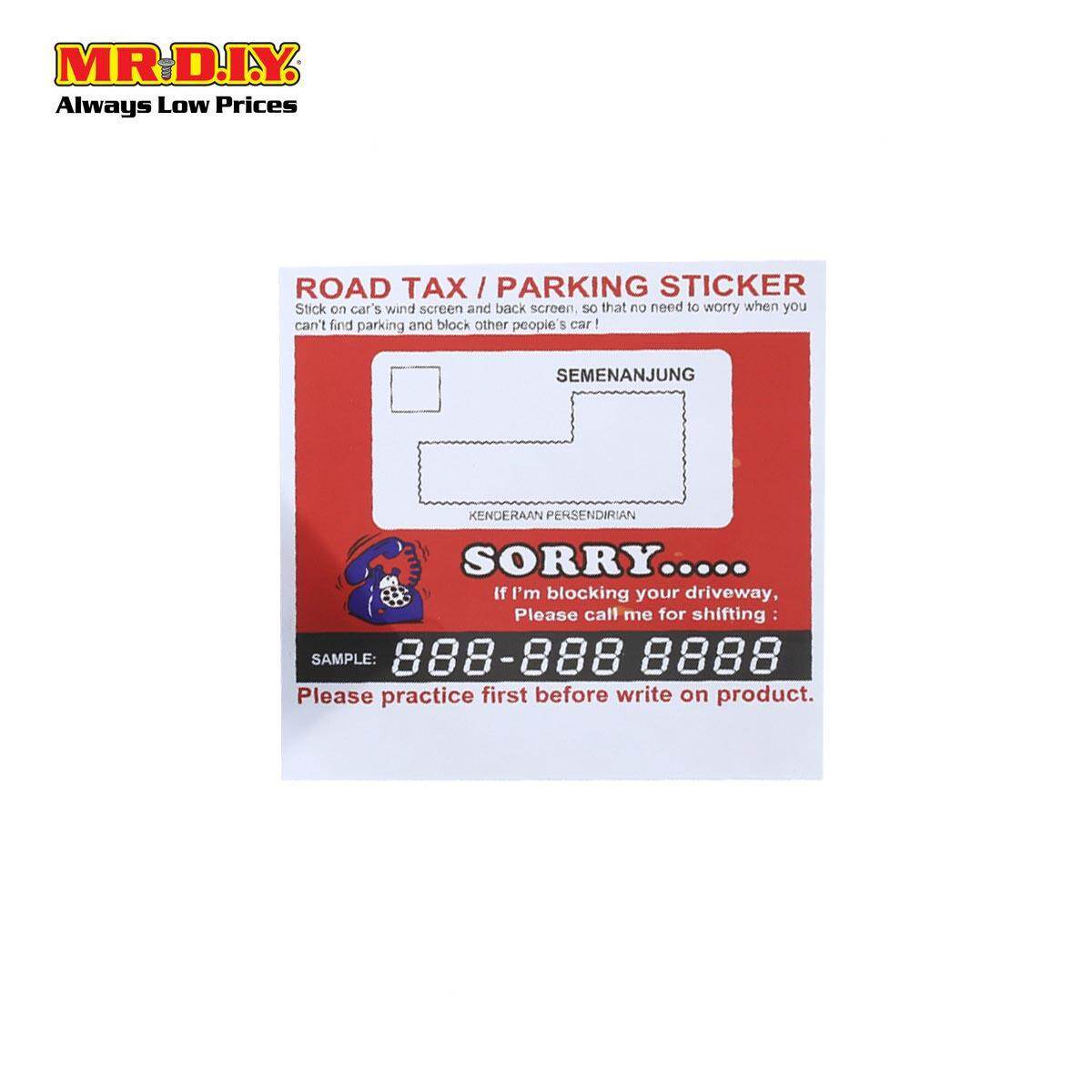 Mr Diy Multi Function Road Tax Sticker 1pc Lazada