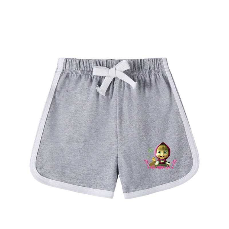 Masha and The Bear Girls Boys Short Sleeve T-shirt/Pajamas Shorts Cute Sport Casual T-Shirt Shorts Summer Pajama Kids Clothing - 2