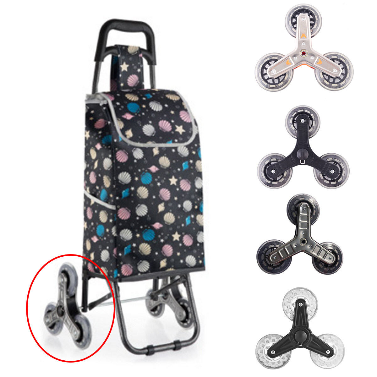 Generic Replacement Shopping Cart Wheel Stair Climbing Barrow Laundry