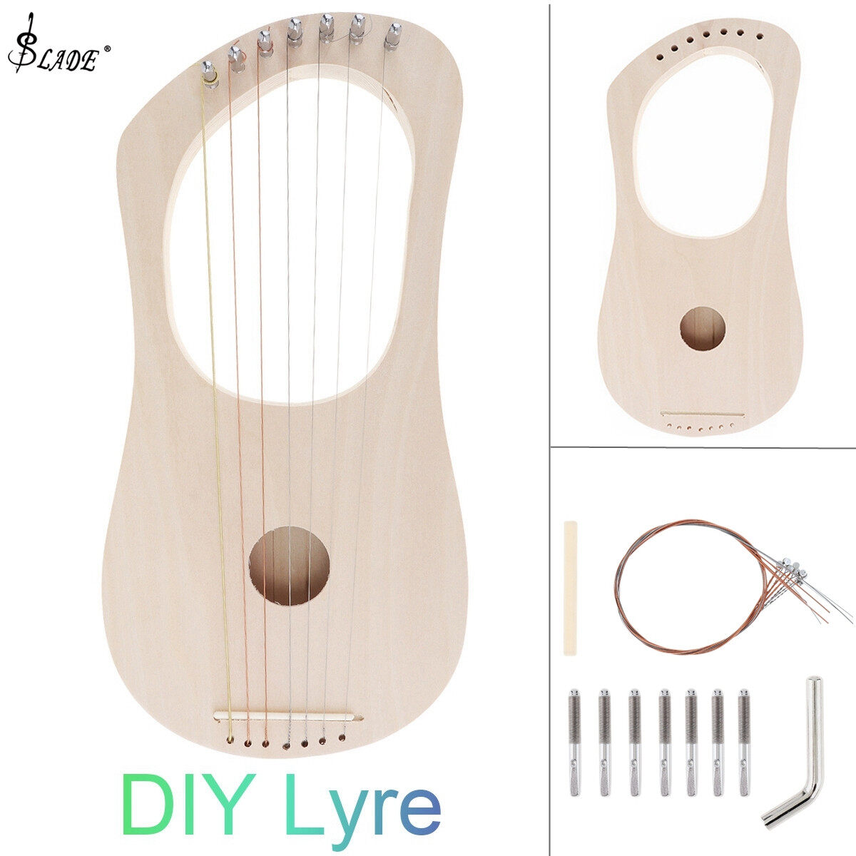SLADE 7 Dây Đàn Hạc Tự Làm Nhạc Cụ Dây GỖ TRẦM Rắn Cụm Vẽ Thủ Công, Dành Cho Người Mới Bắt Đầu Nghiệp Dư Đồ Chơi Vui Nhộn Cho Trẻ Em, NGHỆ THUẬT
