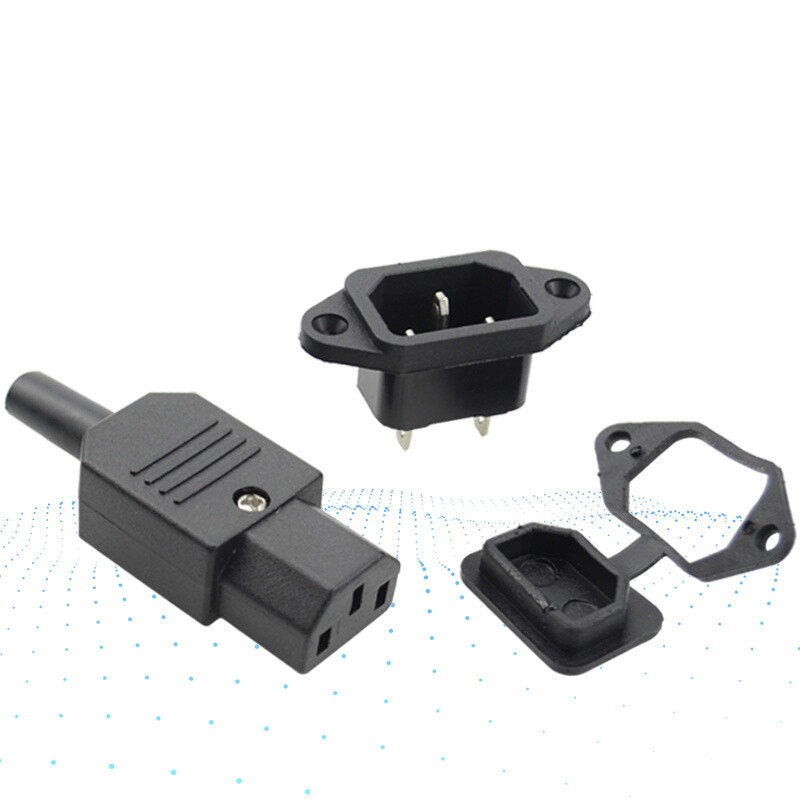Phích cắm điện c14 + ổ cắm ac + nắp chống nước, rewireable kết nối điện