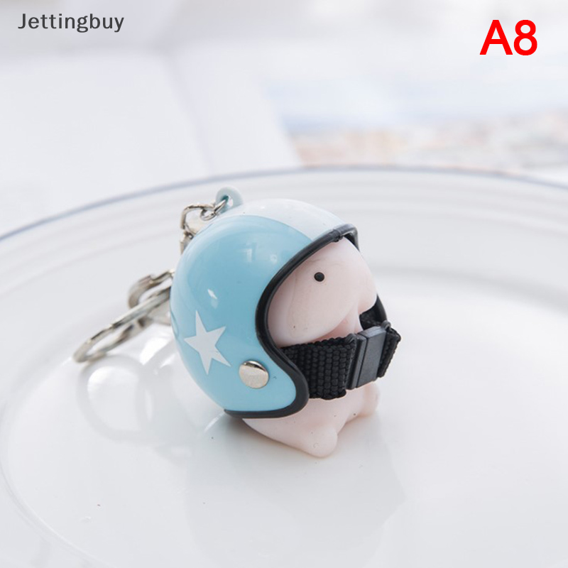 Jettingbuy Flash Sale 1 cái Móc khóa đồ chơi đồ chơi Mũ bảo hiểm bóp tay