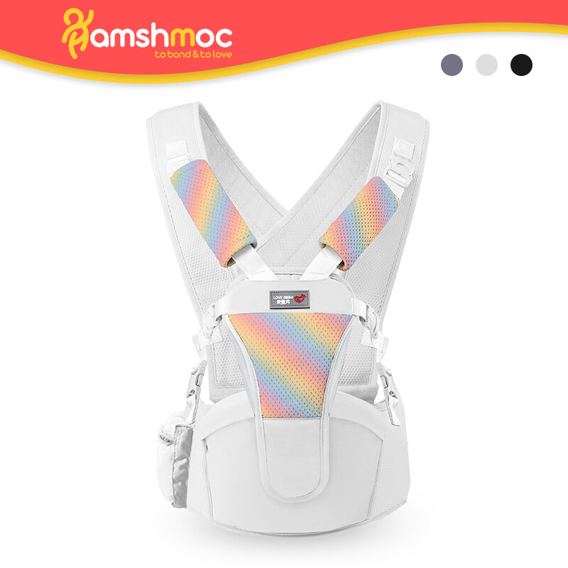 HamshMoc Breathable 0-36 Months Baby Carrier Backpack Comfortable Multifunctional Kids Infant Hip Seat Carrier Ergonomic Kangaroo Baby Wrap Sling for Baby Travel ราคา 1,070 บาท*ส่งฟรี