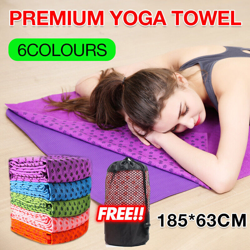 Thảm yoga diện tích lớn Thảm tập yoga chống trượt thảm tập yoga Túi lưới chống trượt dày thảm yoga và khăn Thảm Tập Yoga Mới