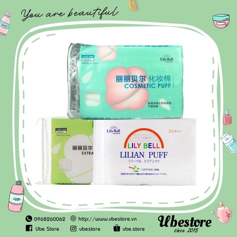 Bông tẩy trang lilybell cosmetic puff