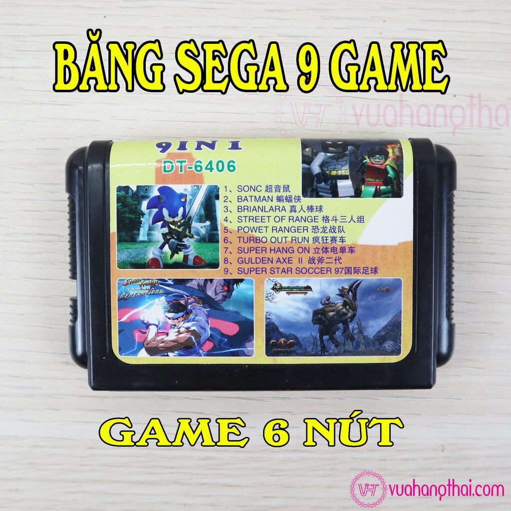 Băng 9 game dành cho máy chơi game 6 nút Sega 16 bit