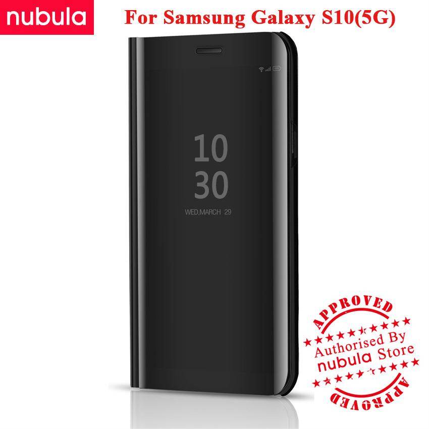 NUBULA For Samsung Galaxy S10(5G) SM-G977 Flip Casing Luxury Mirror Clamshell Hard Flip Case Clear View Flip Cover For Samsung Galaxy S10(5G)