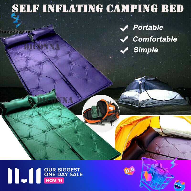 2019 Mới Nhất Hot Air Bơm Hơi Tự Bơm Hơi Cắm Trại Ngoài Trời CuộN Mat Gối Túi Ngủ Nệm Hơi Giường Bơm Hơi + Túi