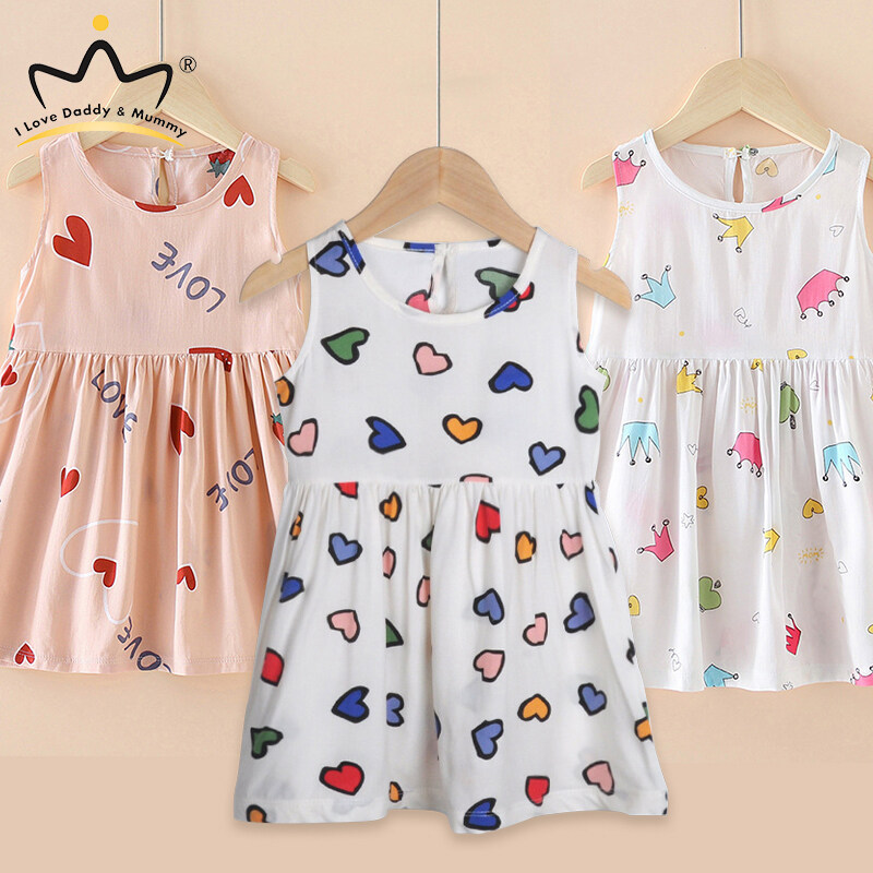Cute Fruit Print Baby Girls Vest Skirt Baby Princess Cotton Sleeveless
