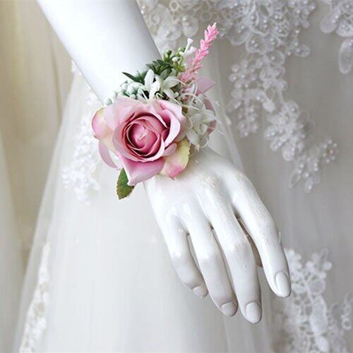 6141-S-pink wrist corsage boutonniere wedding  (16)_副本