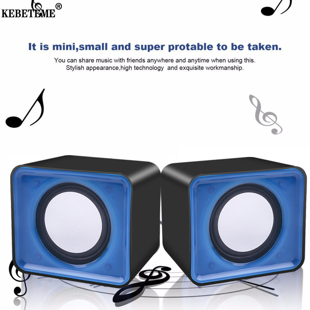 KEBETEME Loa Mini 2 Kênh USB 2.0 Loa Stereo Di Động 3.5Mm Jack Loa Máy Nghe Nhạc Rạp Phim Tại Gia Đa Phương Tiện Đảng Máy Tính Để Bàn Máy Tính Xách Tay Cặp Đôi Loa