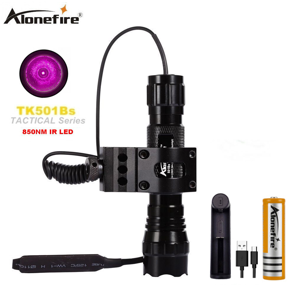 Alonefire Đèn Pin 501B 5W IR 850nm, Đèn Pin LED Nhìn Ban Đêm Đèn Lồng Đèn Pin