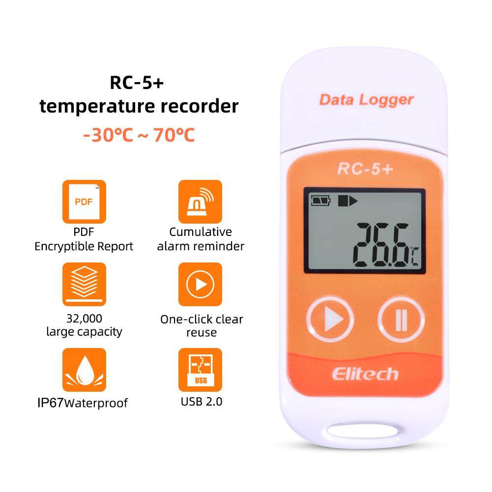 Elitech RC-5 + Máy Ghi Dữ Liệu Nhiệt Độ Kỹ Thuật Số Có Độ Chính Xác Cao Với Cảm Biến NTC