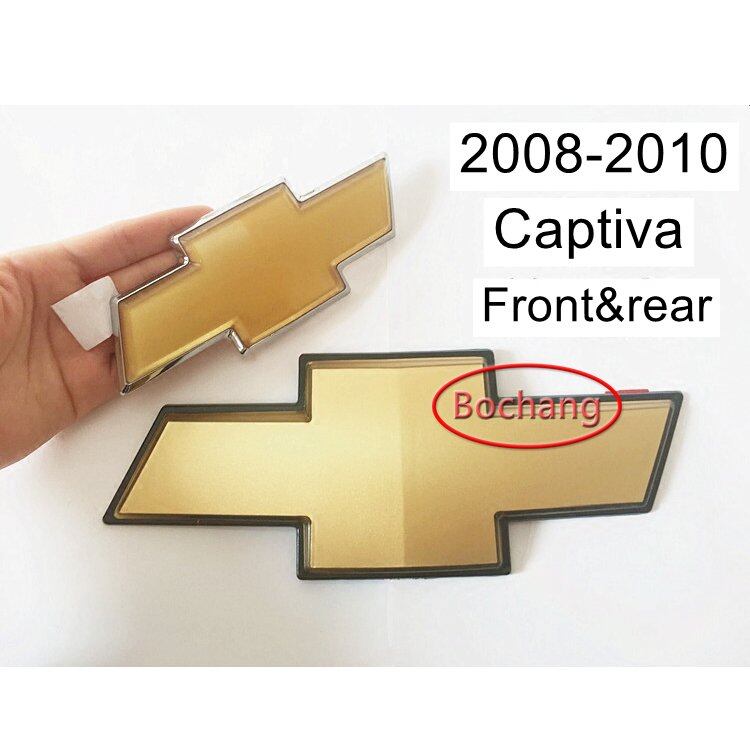 bochang 2pcs For Captiva Chevrolet 2008-2010 Chevy Front logo Rear emblem Car front grille badge Tail trunk Back sign
