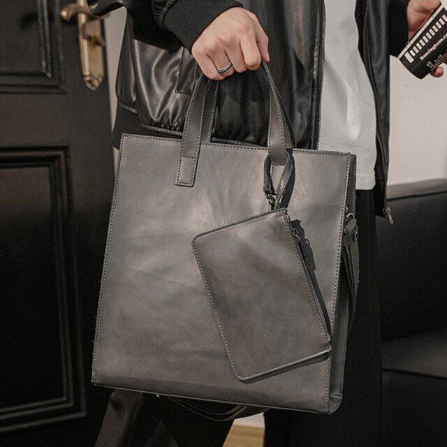 Men s briefcases crazy horse leather Laptop bag Large capacity Men handbag
