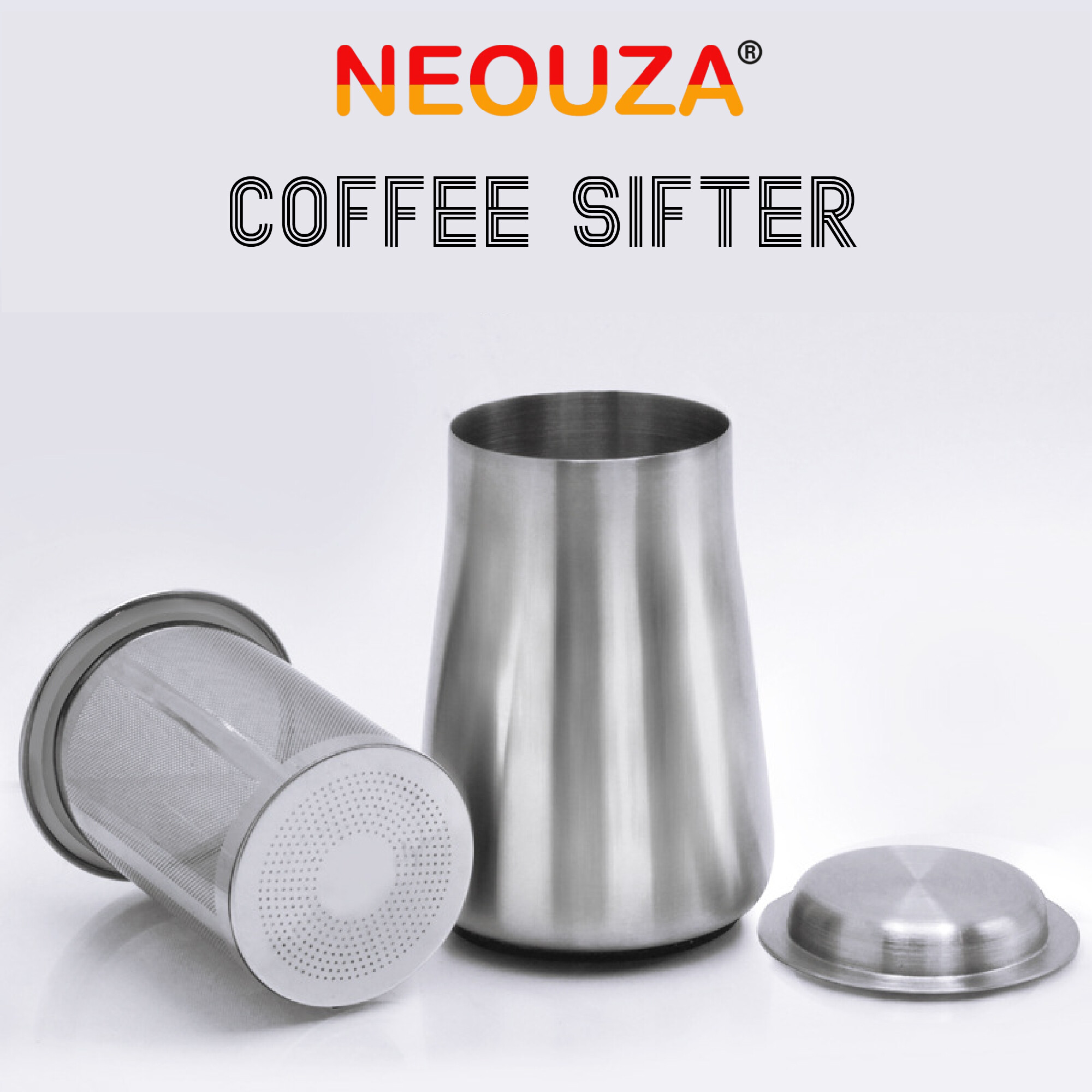 NEOUZA Coffee Sifter Coffee Sieve Fine Mesh Stainless Steel Container Pot Coffee Making Accessory ราคา 250 บาท*ส่งฟรี