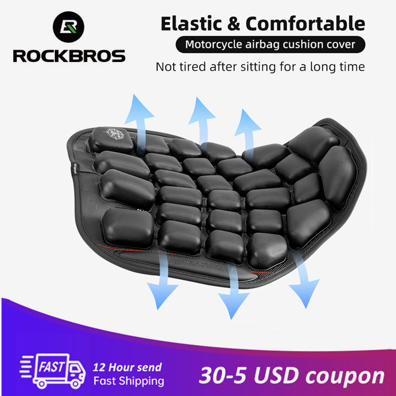 Rockbros bọc ghế xe máy đệm bơm hơi mát mùa hè chống sốc bọc ghế xe ga túi khí 3d đệm chống nóng