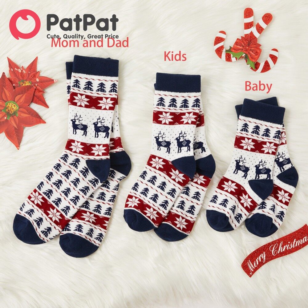 PatPat Family Matching Christmas Crew Socksonly one baby size