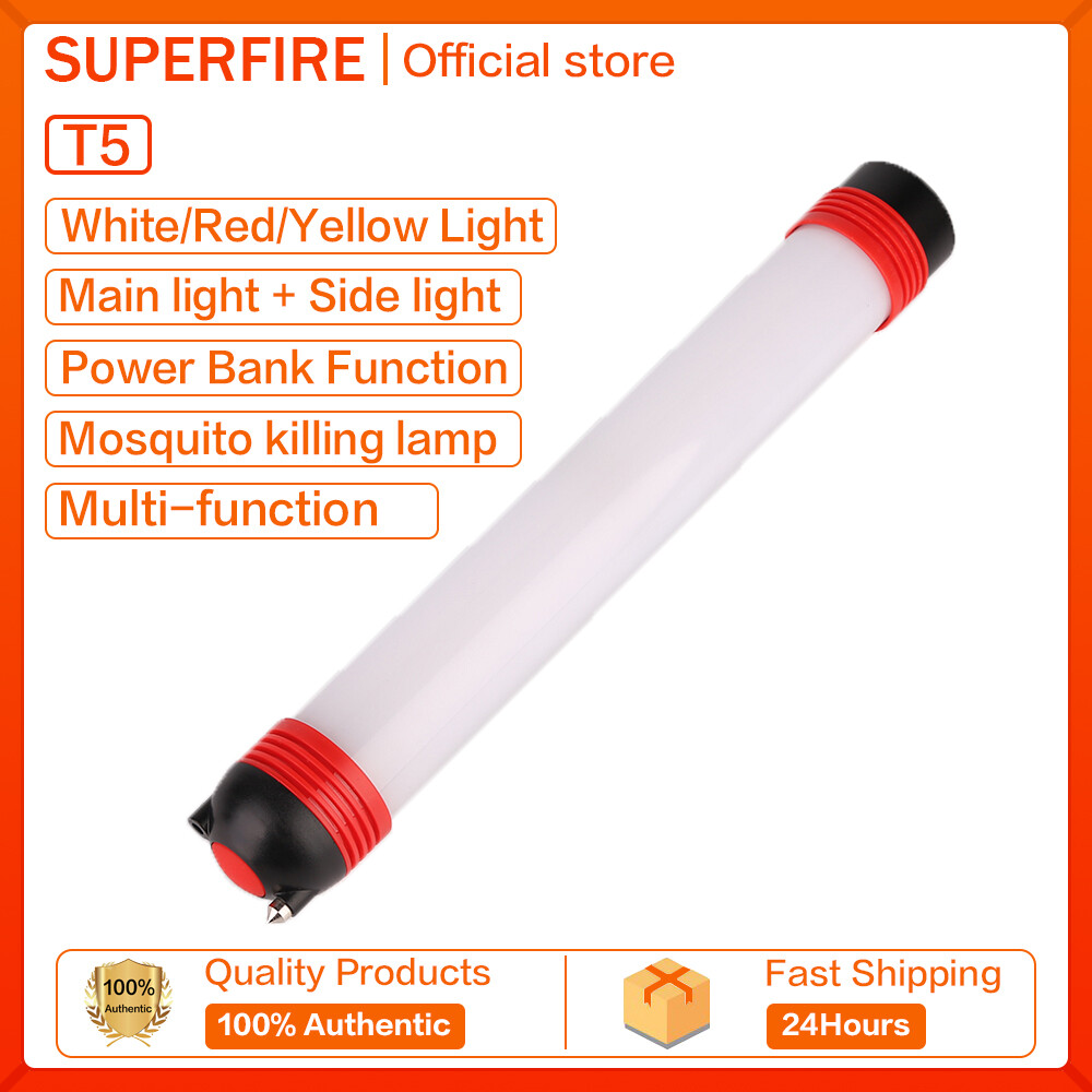Superfire T5 Đèn Cắm Trại LED ngoài trời sạc được khẩn cấp đa chức năng đuổi muỗi Đèn Cắm Trại siêu sáng ánh sáng lều