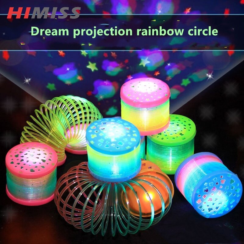 HIMISS RC 3D Glow in Dark Walking Rainbow Spring Toy Circle Slinky Magic