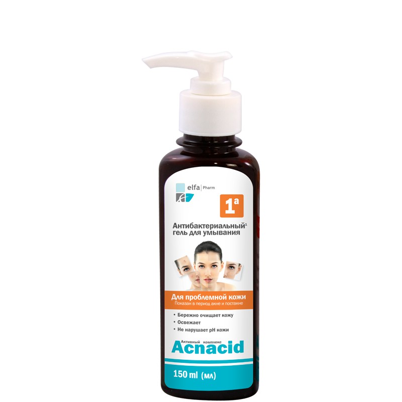 Gel rửa mặt kháng khuẩn ngừa mụn Elfa Pharm Acnacid 150ml - Dành cho da mụn