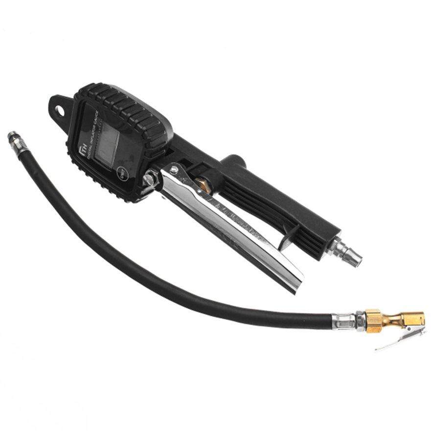 [ขายแฟลช] ดิจิตอล LCD แบบพกพายางรถยนต์ล้อรถอากาศเป่าลมเกจวัดความดัน PSI ท่อ