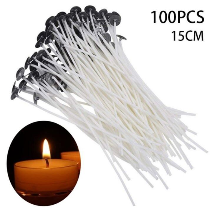 CHIC*MALL 50 pcs 20cm Pre Waxed Wicks for Candle Making 