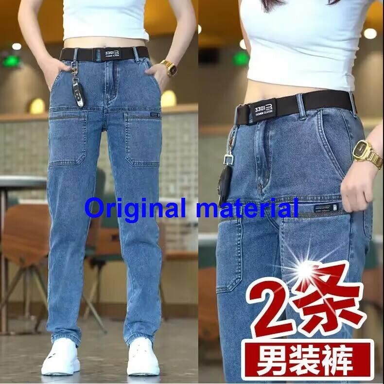Xoriginal quần jean co giãn sáu túi Chất lượng cao cho mùa thu nam và thời thượng mùa đông thương hiệu đa năng Quần ống đứng giản dị Quần áo bảo hộ lao động nhiều túi chịu mài mòn quần làm việc