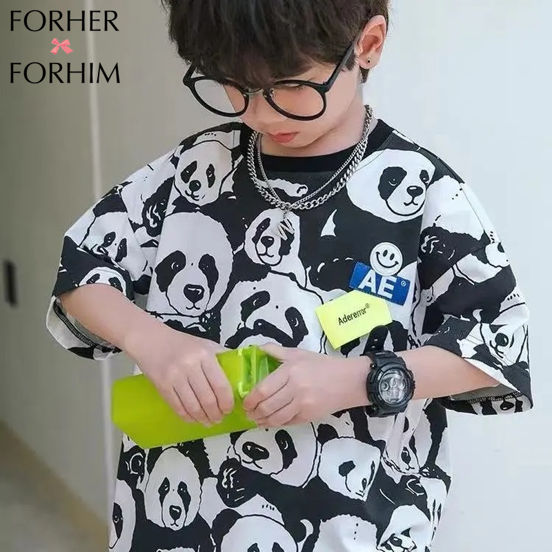 FORHER FORHIM Tide Brand Children's Letters Cool and Handsome Short-sleeved Boy Summer Thin T-shirt Half-sleeved Big Children's Clothing Trend FH2367 ราคา 220 บาท*ส่งฟรี